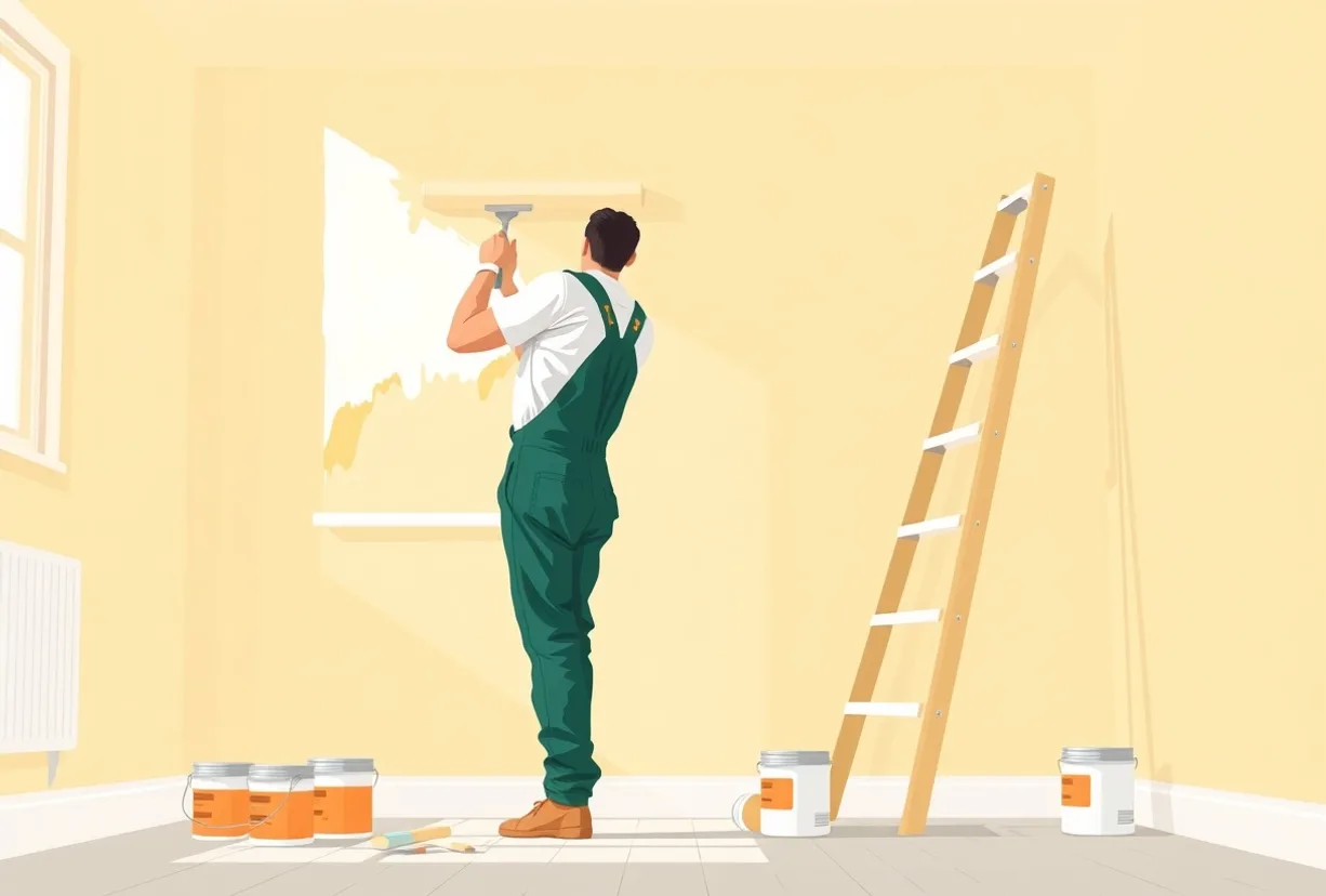 Peintre Vire Normandie 14500 en intervention sur un chantier